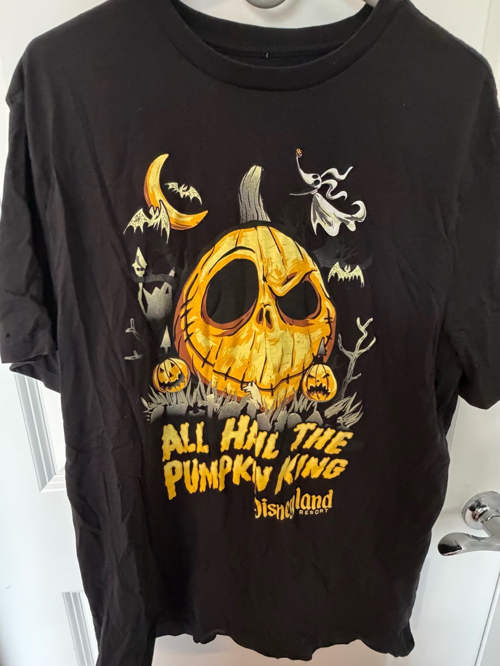 Disneyland Black Halloween nightmare before Christmas pumpkin king tee xl